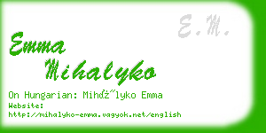 emma mihalyko business card